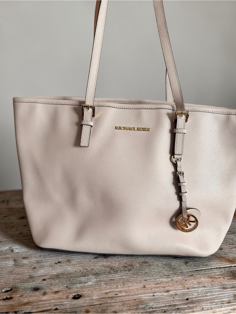 Michael Kors Blush Saffiano Leather Tote with Gold Hardware